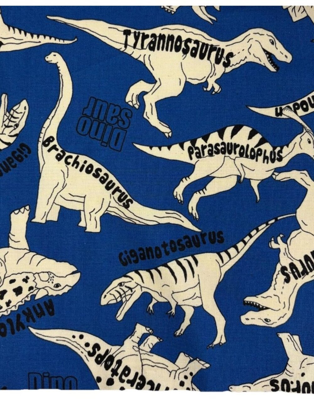 Kokka Japan Cotton Sheeting Fabric 4 Sample Set Dinosaurs 10.5” x 16” - Picture 4 of 4
